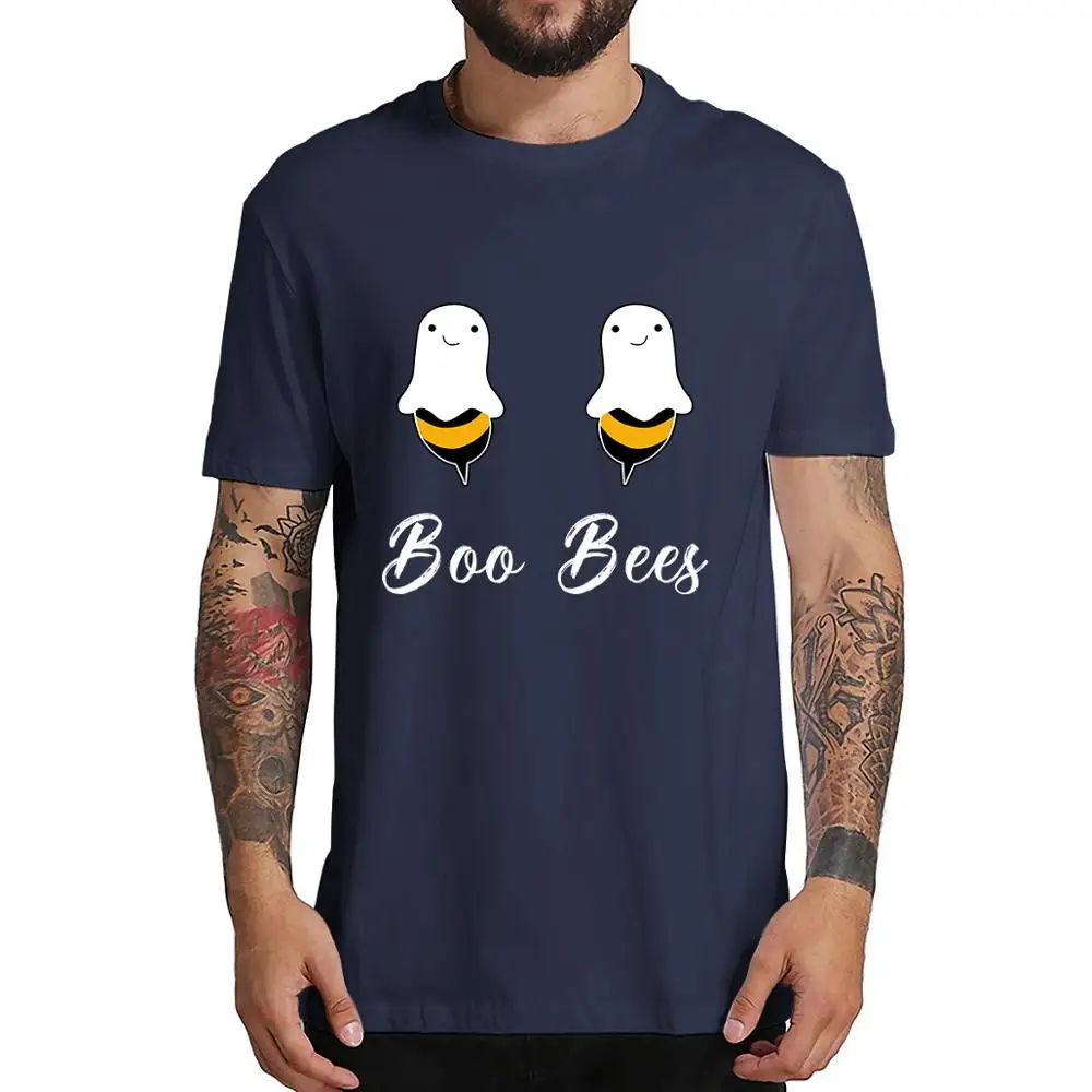 Boo Bees/костюм на Хеллоуин для пар забавные вечерние мужские футболки в винтажном стиле футболка из хлопка для родителей и детей высокого качества