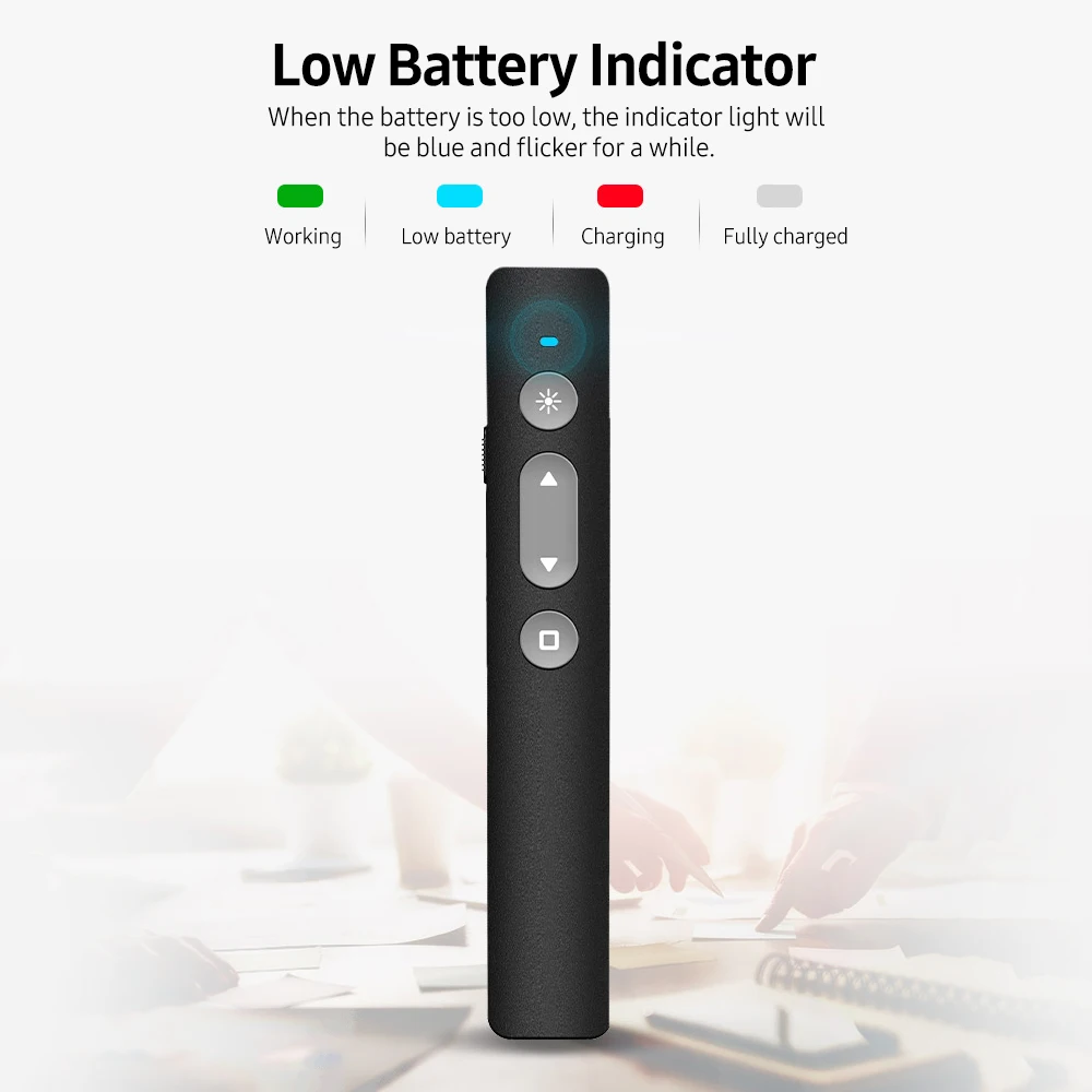 

NEW2022 2.4GHz USB PPT Flip Pen Wireless Presenter Remote Red Light Pointer Rechargeable Presentation Clicker Wireless Presenter