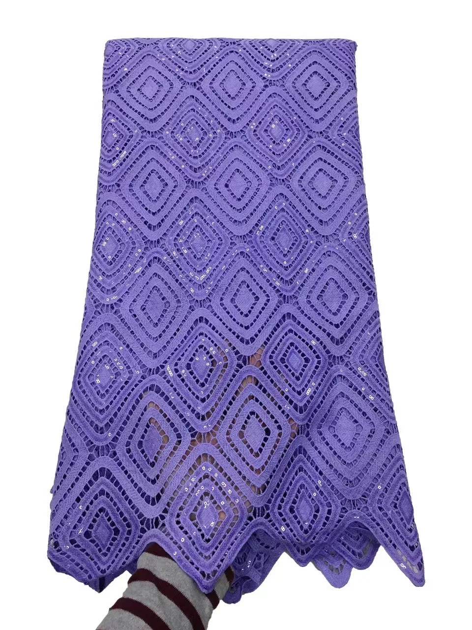 

New Arrival African Lace Guipure Cord Lace Fabric High Quality French Cord Lace Fabric With Sequins For Wedding Party