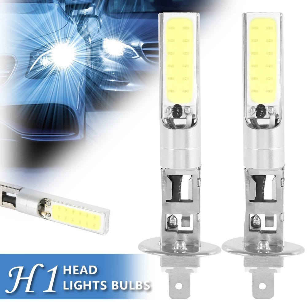 

2PCS LED H1 Headlight Car Driving Bulb Super Bright White COB LED Car Headlamp Head Light Lamp Auto Fog Lamp Ultra White