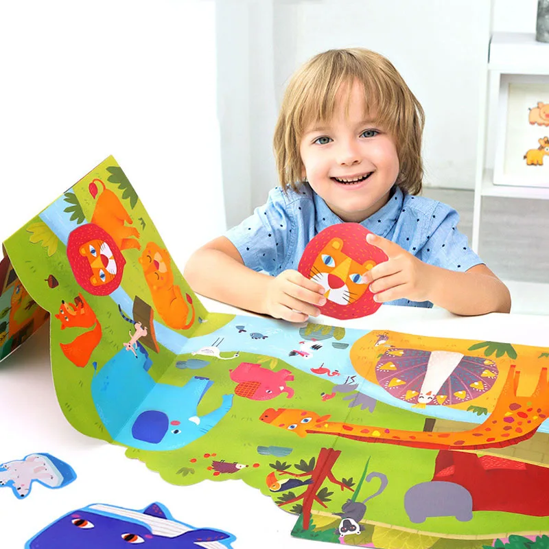 

Reusable Stickers Book Game Pad Collection Kids Educational Toys Fridge Notebook Skateboard Laptop Stickers Puzzle For Kids Toys