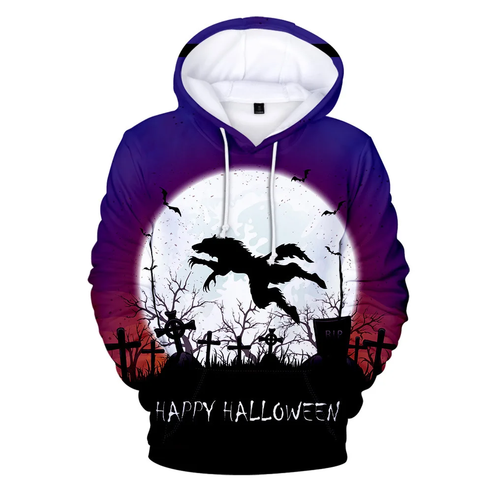 

Halloween themed hoodie Creative and interesting clothes for men women Halloween long-sleeved hooded pocket plus size sweatshirt