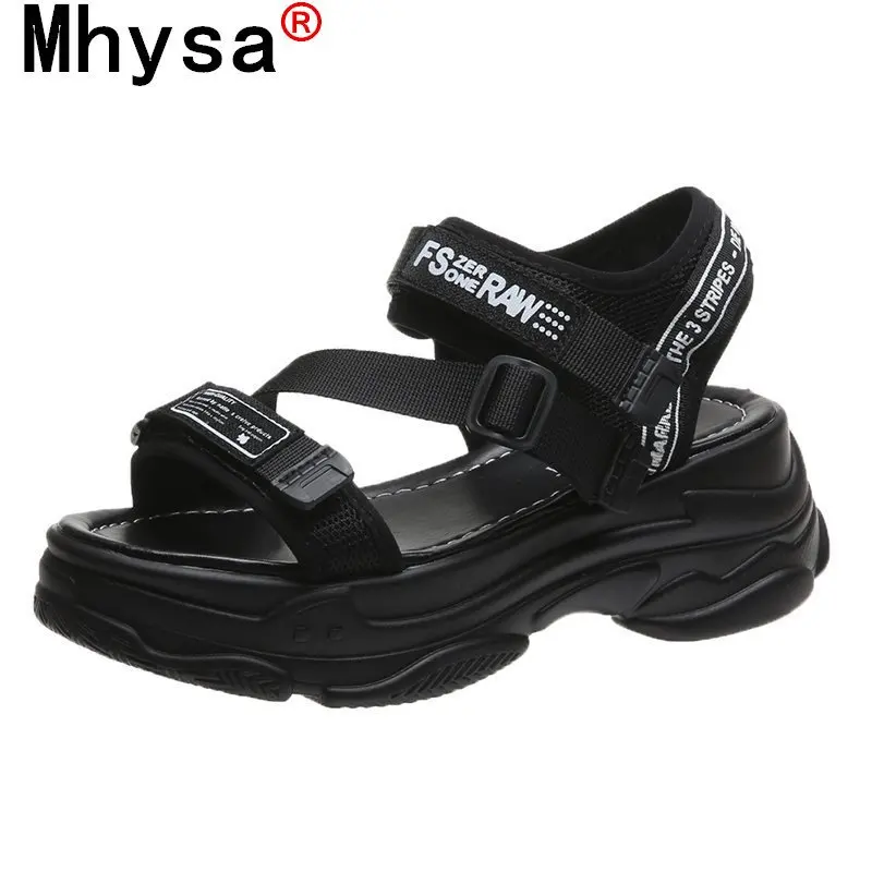 

2021 Women Sandals Fashion Summer Breathable Thick-soled Non-slip Women's Beach Slippers Mesh Straps Women's Thick-soled Sandals