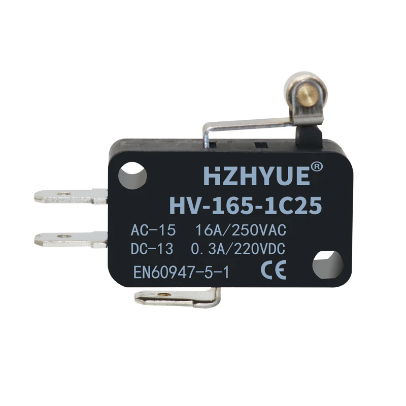 Концевой выключатель концевой ролик-щетка для одежды 3-х контактный Серебряный