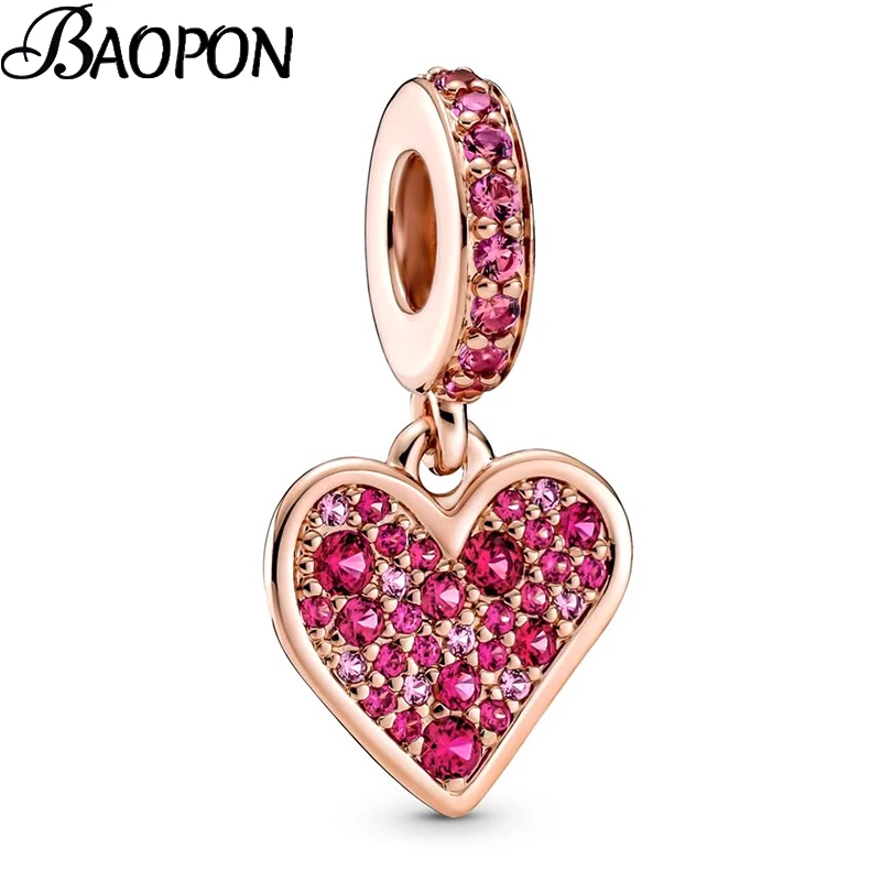 Подвеска-Шарм сердце ручной работы с ПАВЕ 2 шт./лот | Украшения и аксессуары