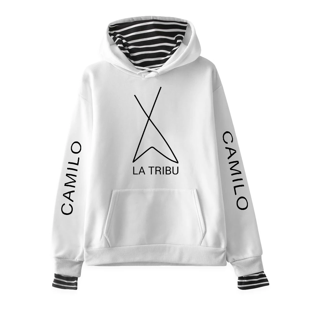 

Pop Singer Camilo Echeverry Hoodie Fake Two Piece Women's Sweatshirt Men hoodie White Novelty Letter Print Women-Clothes