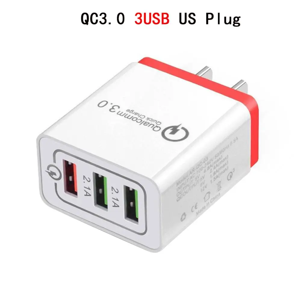 US Plug Зарядное устройство USB quick charge 3,0 для iPhone iPad EU US штепсельный адаптер настенное зарядное устройство для samsung Xiaomi Mi 8 huawei зарядное устройство для мобильных телефонов - Тип штекера: US Plug