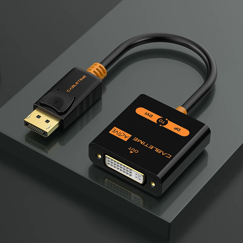 Переходник CABLETIME Displayport DVI штырь гнездо активный DP переходник к удлинителю 1080P 3D