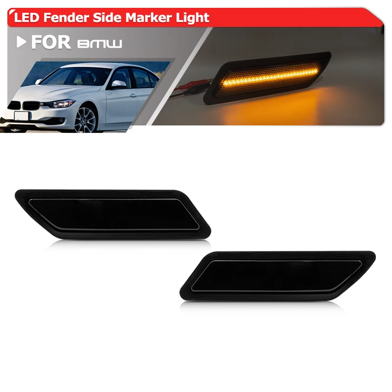

Euro-Style Smoked Front Bumper Led Fender Side Marker Lights For BMW 3 Series F30 F31 Pre-LCI 328i 335i 320i xDrive 328d 12-15