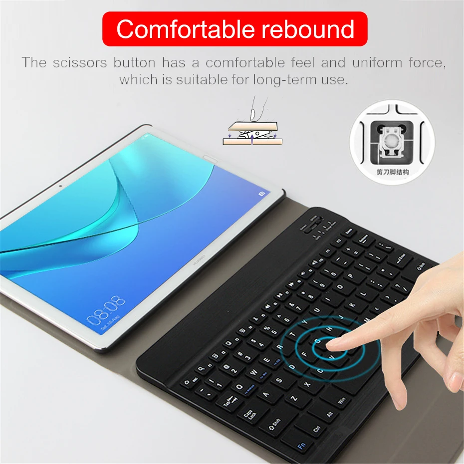 Кожаный чехол с Bluetooth клавиатурой для Huawei Mediapad M5 Lite 10 BAH2 W19/L09/W09 планшет lite 10|Чехлы