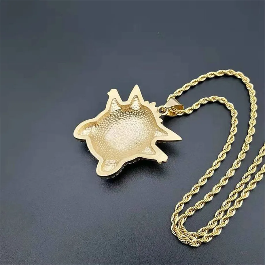 Ожерелье в виде призрака и кулон с 3 мм веревочной цепочкой золотого серебряного