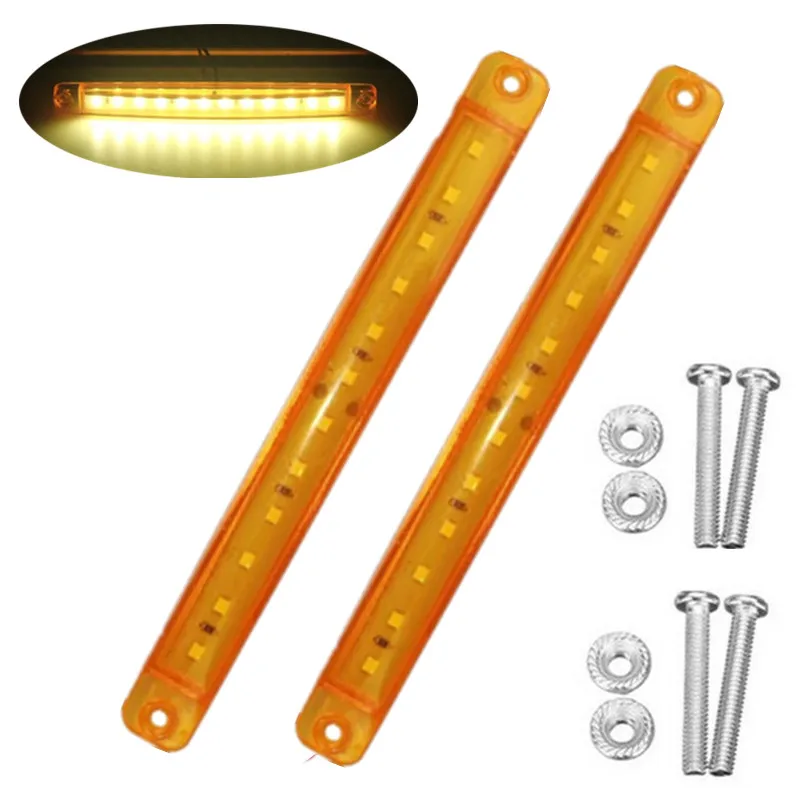 

2PCS Yellow 12LED Truck LED Marker Lights Truck LED Side Marker Lighting Marker LED Lamp 24 v Truck Parking Lights For Trailers