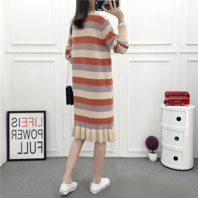 Женское вязаное платье-свитер Sanishroly осенне-зимнее платье-Русалка с длинным