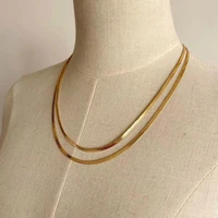 israel vintage gold brass metal necklace silver 925 chunky link chain layered necklaces for women party bijoux femme ladies gift