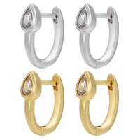 zhukou new gold color snake hoop earrings cz crystal small hoop earrings for women fashion jewelry wholesale ve429