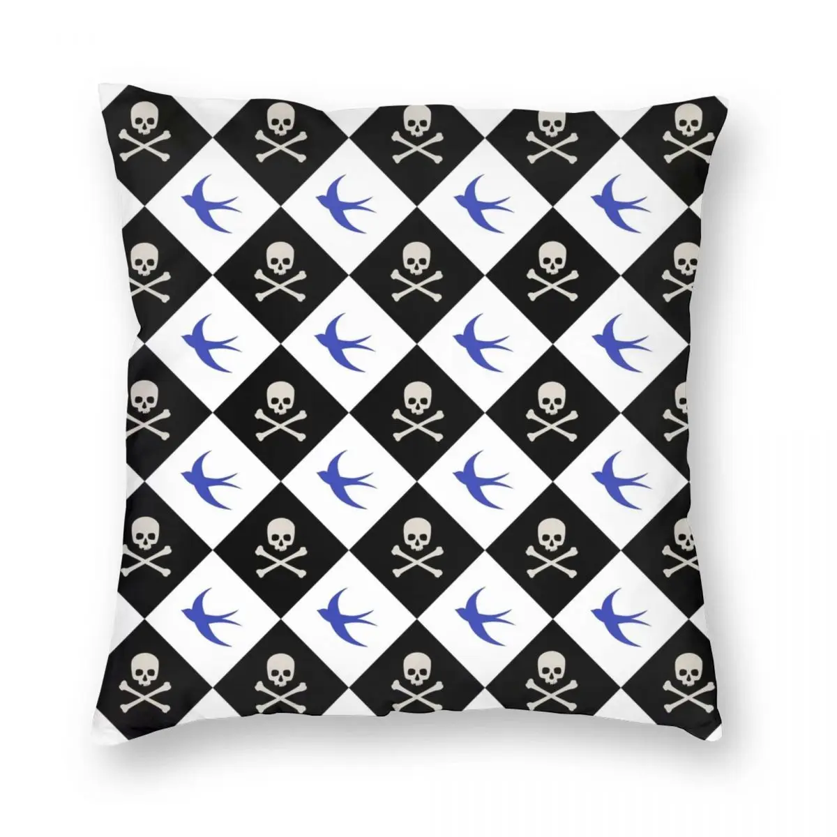 

Swallows Forever Skull Gothic Art Pillowcase Printing Polyester Cushion Cover Decorations Throw Pillow Case Cover 45X45cm