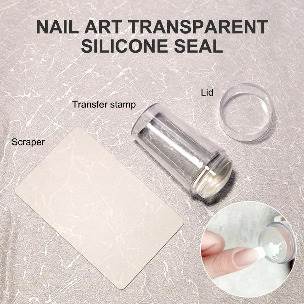 

Comfortable Scraper Exquisite Transparent Manicure Stamper for Nails Care