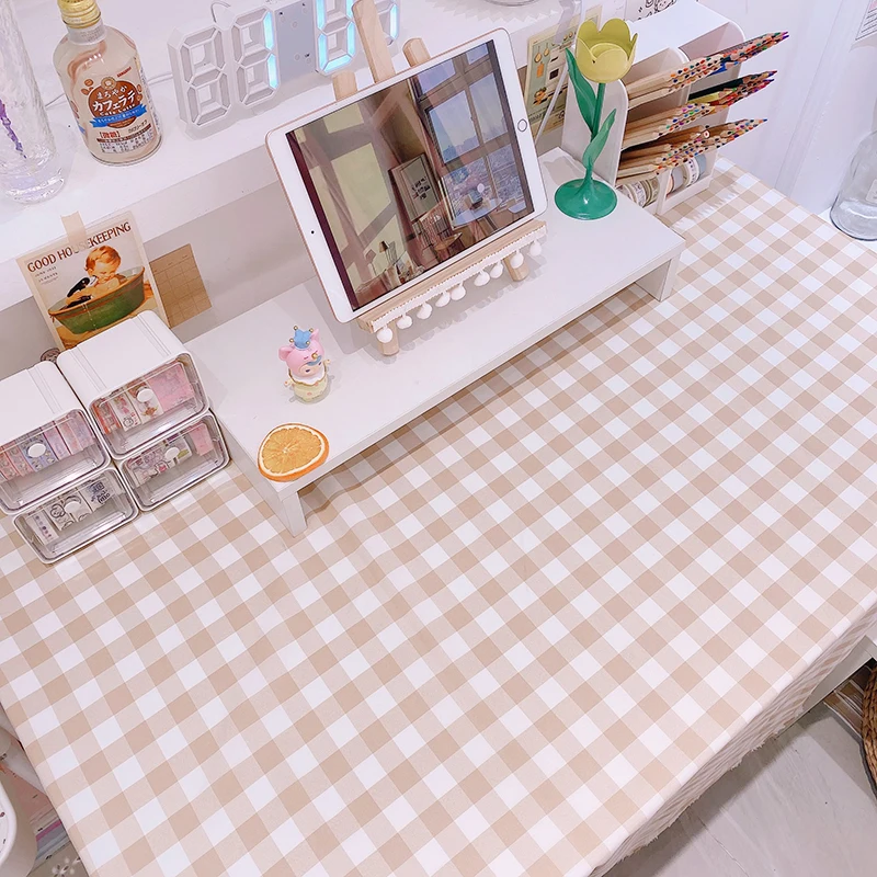 1 шт. молочный чай с дополнительными цветами в полоску скатерти из хлопка и льна