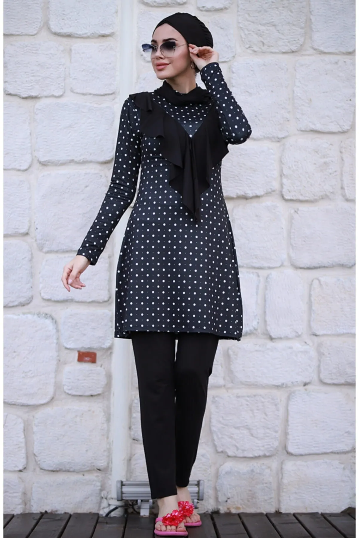 

Женский Мусульманский купальник, скромная одежда из Буркини, мусульманский хиджаб с длинными рукавами мусульманский хиджаб с полным покры...