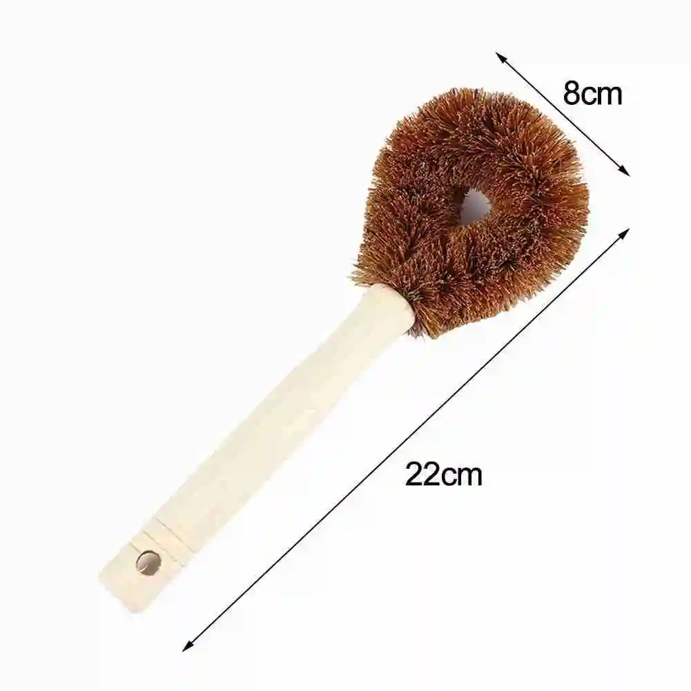 

2021 New Coconut Fiber Long Hand Pot Washing Brush Kitchen Cleaning Brush Non-stick Skillet Brush Dish Washing Cup Pot Brush Hot