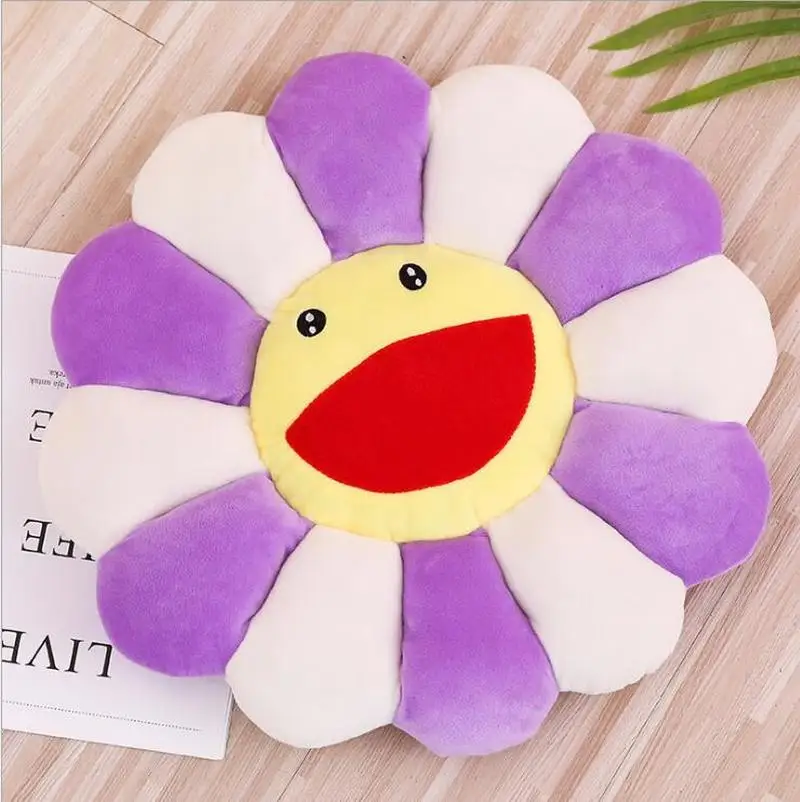 Плюшевая подушка в виде подсолнуха Kawaii 55 см красочные цветы мягкая кукла Детский