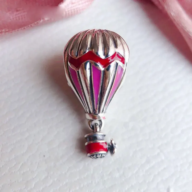 

Подвеска-шарик с подвеской в виде красного свежего воздуха, подвеска-Шарм, подходит для всех европейских ювелирных изделий Pandora, браслеты, ожерелья, 925