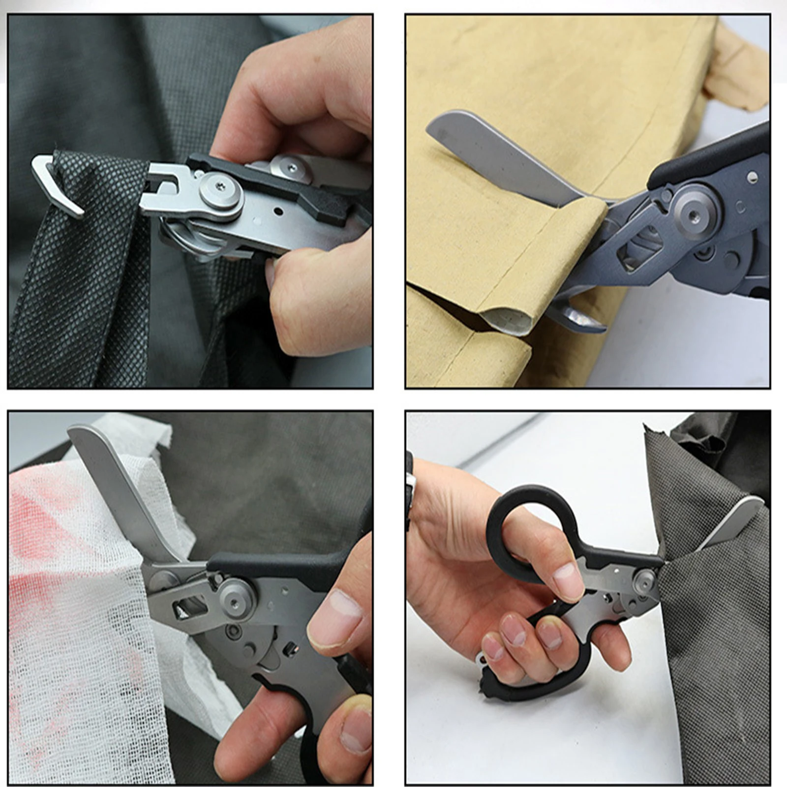 

Mini Portable Shears Scissors Multitool Plier Folding Pliers 6 Functions Cable Wire Cutter Steel Silver Pocket Multi-Tool