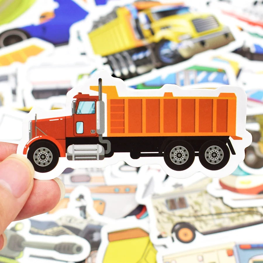 Наклейки для ноутбука 50 шт. наклейки инженерных автомобилей милые автобусов