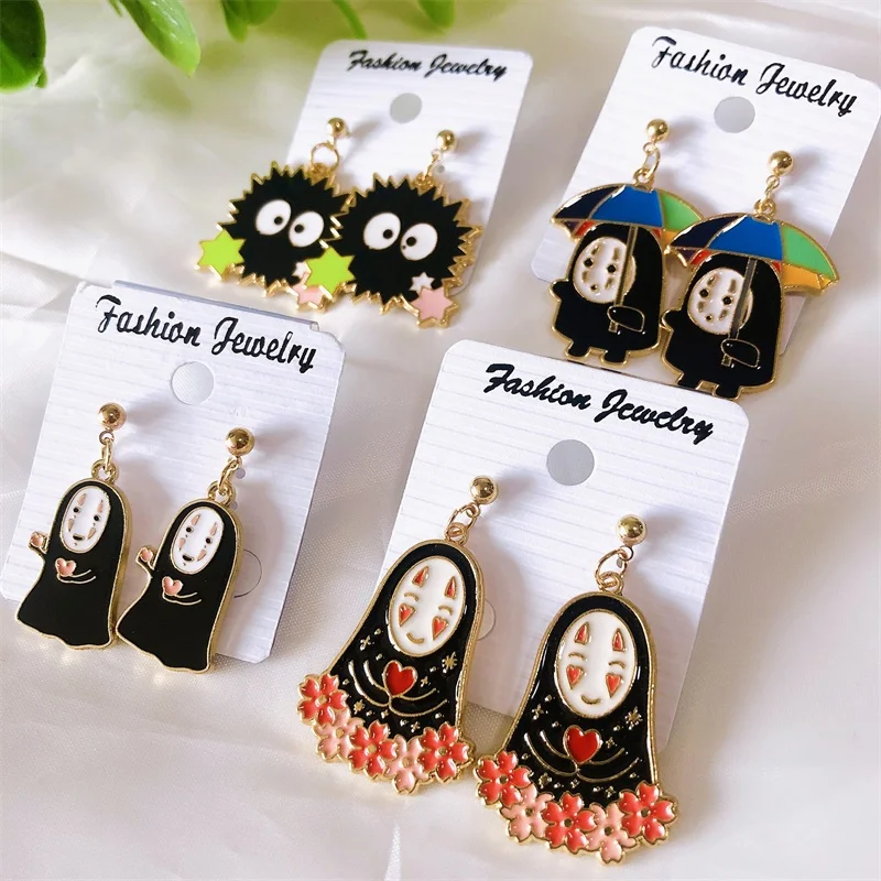 Новая мода Корея Серьги Мультфильм Аниме серьги-привидения для женщин