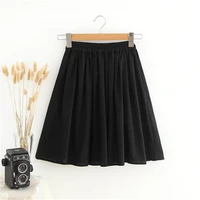 ashiofu ladies customzied 2021 new cotton and linen skirts literary style retro skirts pleated womens clothing fashion skirts