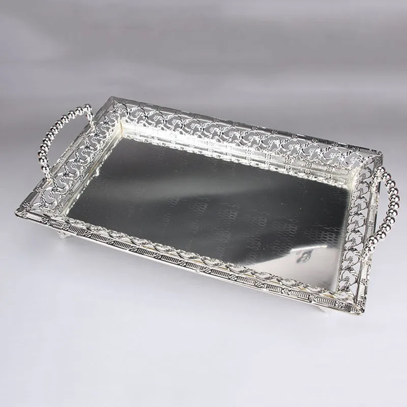 

Storage Decoration Plates European Fruit Plate High-end Hotel KTV Snack Plate Multifunctional Retro Storage Metal Tray