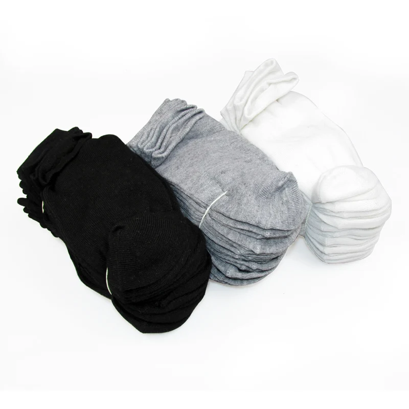 Женские дышащие спортивные носки 10 пар однотонные удобные короткие до щиколотки