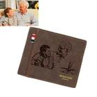 Бумажники с гравировкой для мужчин, тонкий короткий бумажник из искусственной кожи, модный Индивидуальный бумажник с фото и гравировкой, персонализированный подарок на день отца
