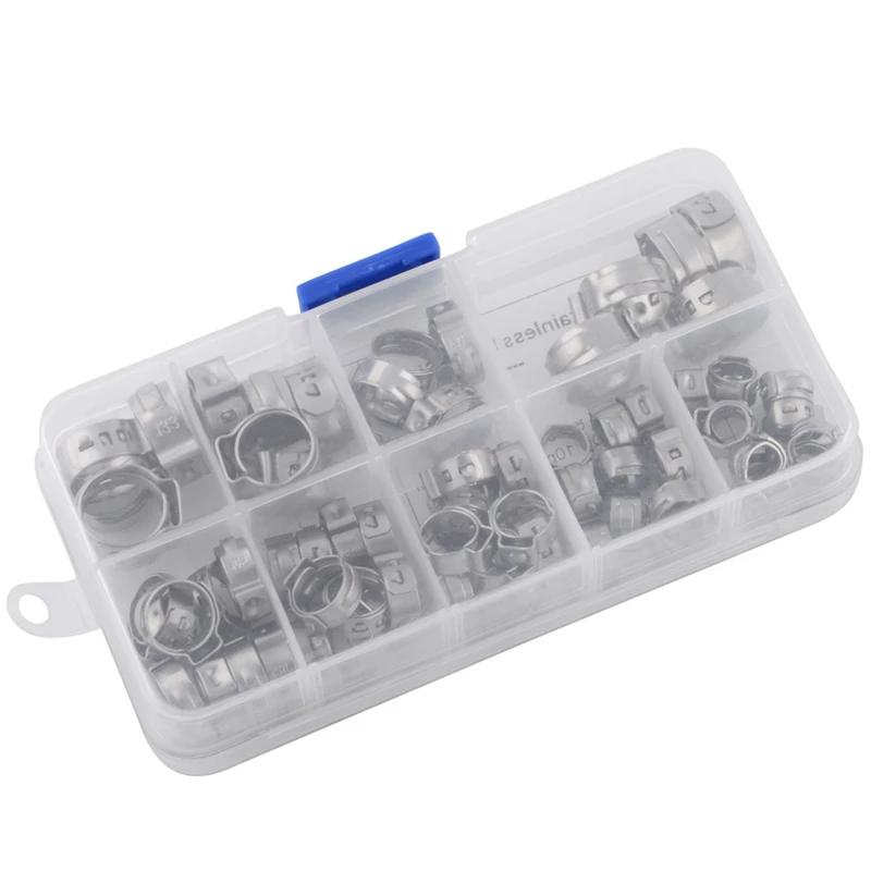70 шт./компл. одно ухо хомуты шланга зажимы для топлива ассортимент