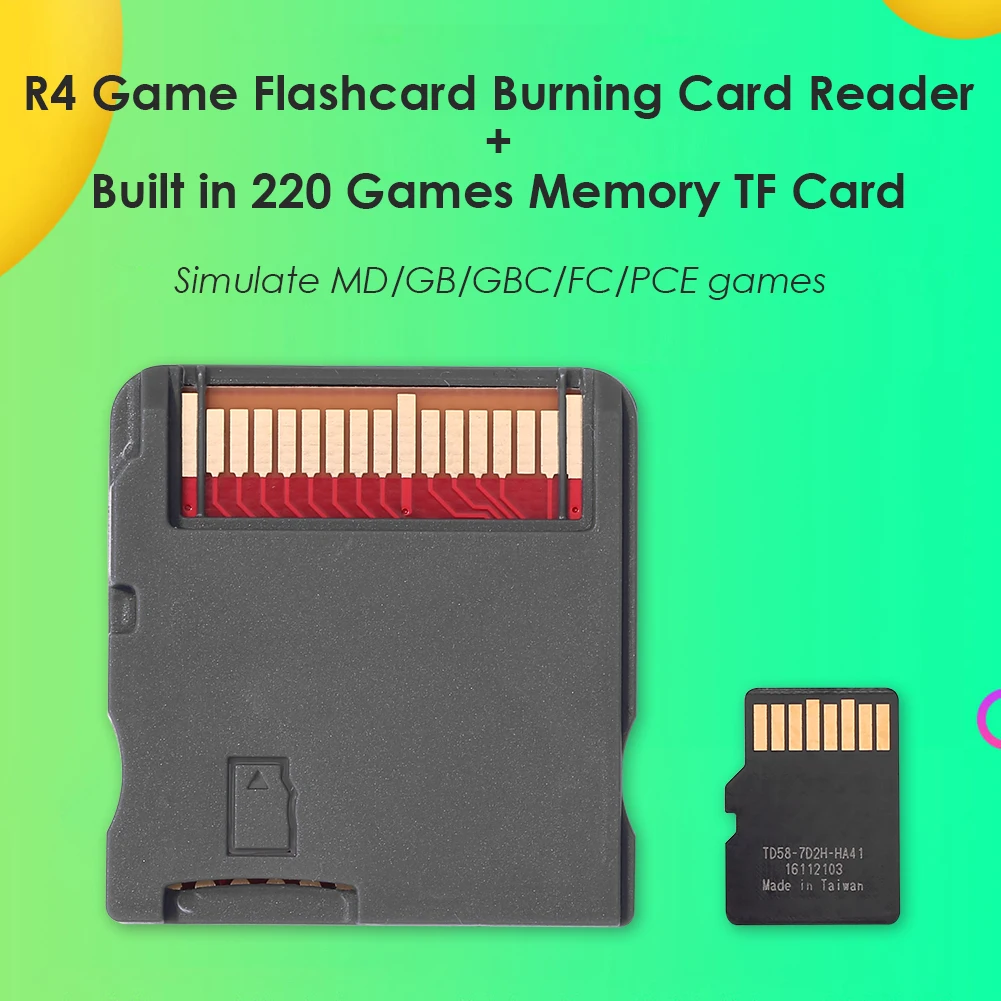 R4 Video Games Memory Card Download By Self 3DS Game Flashcard Adapter Support for Nintend NDS MD GB GBC FC PCE with 8GB TF card |