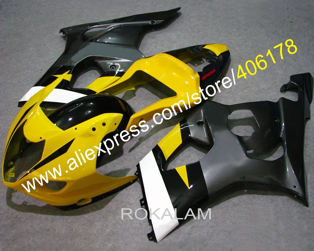 

Обтекатели K3 GSXR1000 03 04 для Suzuki GSX-R1000 2003 2004 желто-серый цвет