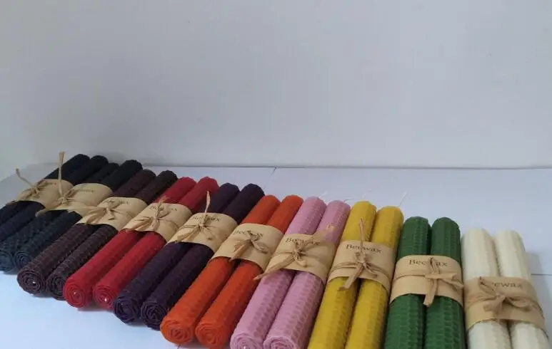 Сотовая свеча с длинным стержнем Цилиндрическая Свеча из пчелиного воска сделай