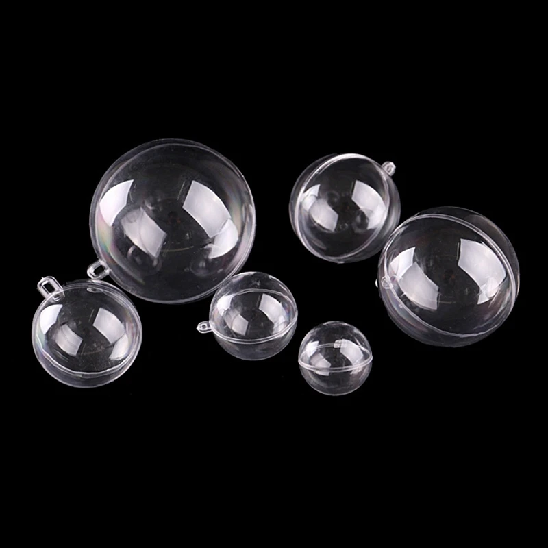 

Christmas Clear Baubles Transparent Craft Fillable Ball Plastic Home Decor Wedding Garden Tree Hanging Party Gift Box Decoration