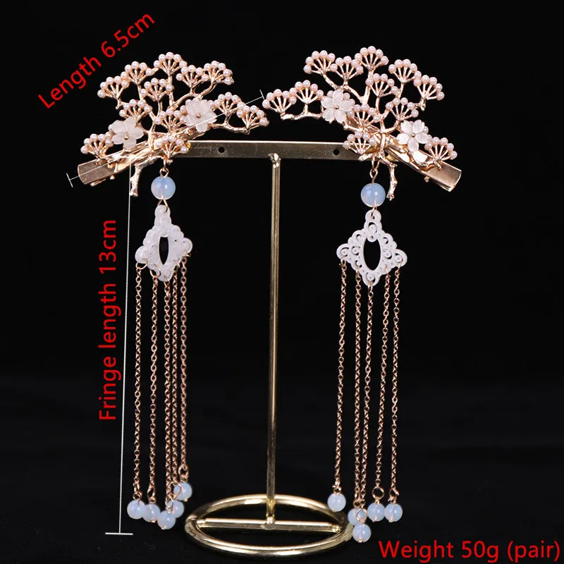 Классический китайский стиль жемчужные длинные кисточки заколки для волос