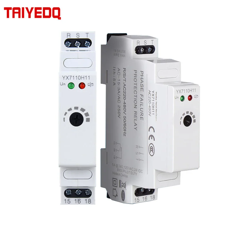 

Трехфазное Трехпроводное реле с защитой от сбоя фазы, стандартное SPDT 5A Din-рейка 35 мм