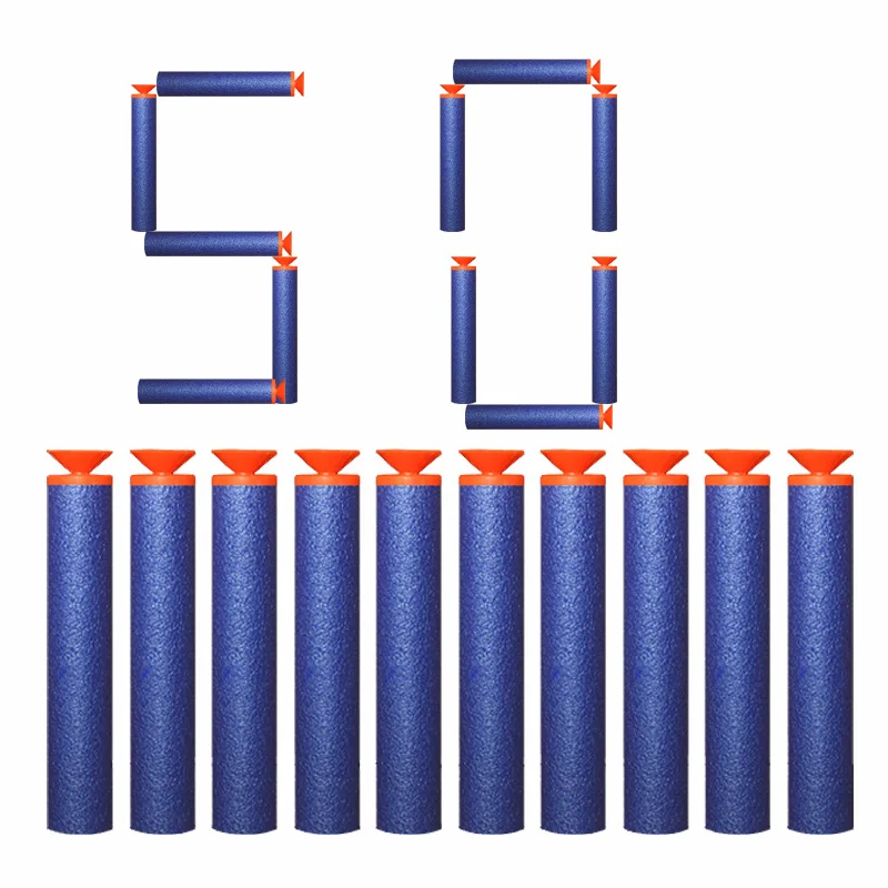 50 pcs Suction head Заправка дротиков пули для Nerf N-strike элитная Серия бластеров детский игрушечный пистолет синие мягкие пули поролоновые пистолеты аксессуары - Цвет: 50 pcs Suction head
