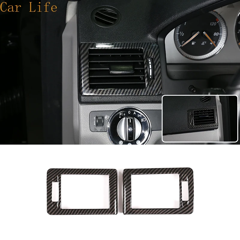 

ABS углеродное волокно для Mercedes benz C Class W204 2007-2010, автомобильная панель, кондиционер, вентиляционная рама, отделка, аксессуары, 2 шт.