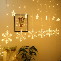 AC220V Snowflake Curtain Light Christmas Day LED Strings Wedding Room Decoration Lantern