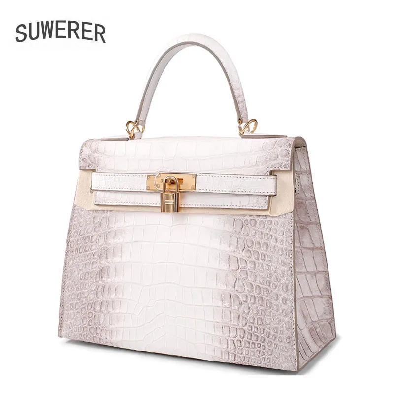 

Crocodile leather leather HandBags 2021 New leisure all-match luxurious handbag famous brand fashion shoulder messenger bag