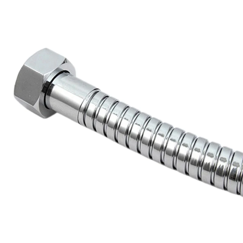 

Stainless Steel Hand-Held Polished Chrome-Plated Silver Explosion-Proof 2m Shower Hose Extender