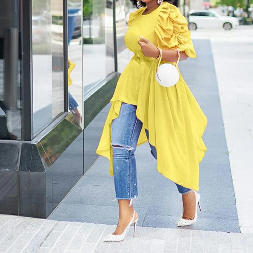 

Женский однотонный топ с коротким рукавом, с разрезом