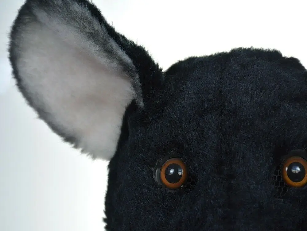 

Black Mouse Head Mascot Costume Can Move Mouth Head Halloween Outfit Cosplay