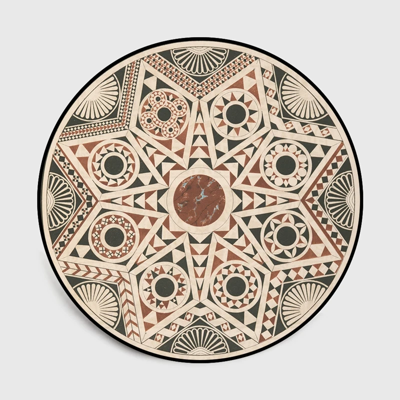 Марокканский круглый коврик для гостиной турецкий Противоскользящий с