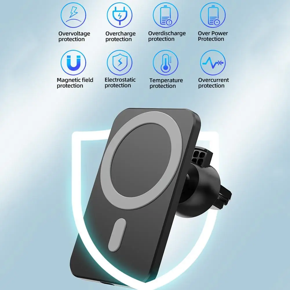 

360 Car QI Wireless Fast Charger Holder For iPhone 12 Mini/12 Pro MAX 15W Magnetic Air Vent Mount Dock for SAMSUNG HUAWEI XIAOMI