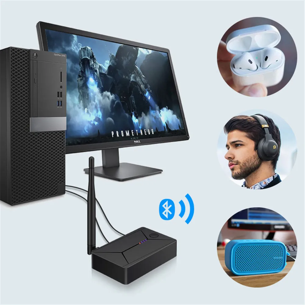 Bluetooth 5.0 Audio Transmitter USB Dongle 3.5mm RCA AUX Coaxial Optical SPDIF Stereo Music Wireless Adapter For TV PC Speaker |